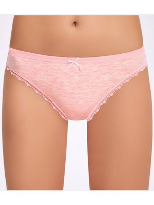 İlke İç Giyim Melanjlı Dantelli Kadın Bikini Külot    3 Adet