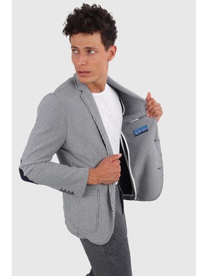 Alexander Gardi Alexandergardı Çizgili Slim Fit Ceket, Yeni Sezon (E20-146503)