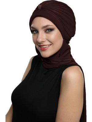 ELYSIANfidan İncili Atkılı El İşi İnci İşlemeli Hazır Türban Tesettür Bone