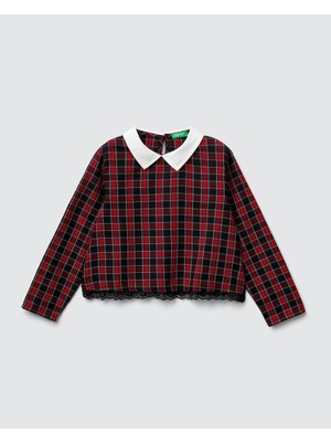 United Colors Of Benetton Kız Çocuk Ekose Bluz