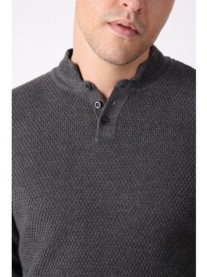 Ferraro Antrasit Bisiklet Yaka Erkek Pamuk Kazak