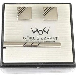 Kol Düğmesi  Kravat İğnesi Set Kd-36