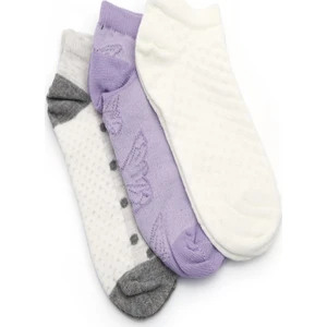 3'lü Kız Çocuk  Puanlı  Kelebek Desenli Çorap 3648-B3