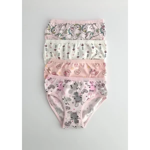 Kota 3402 Kız Çocuk Baskılı Bikini Külot 4'lü Paket Mmrlkota