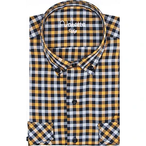 Erkek Siyah Gold Klasik Kesim Çift Cepli Uzun Kol Gömlek S