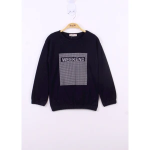 Kız Çocuk Weekend Baskılı Sweatshirt