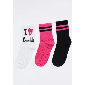 Desenli 3'lü Soket Çorap R8112AZ20AU