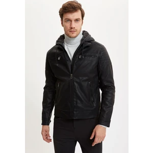 Slim Fit Kapüşonlu İçi Yumuşak Tüylü Suni Deri Mont N9693AZ20WN