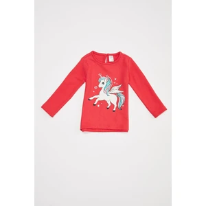 Kız Bebek Unicorn Baskılı Tişört R8447A220AU