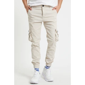Serseri Jeans Erkek Körüklü Bej Antrasit Renk Jogger Paçası Lastikli Pantolon
