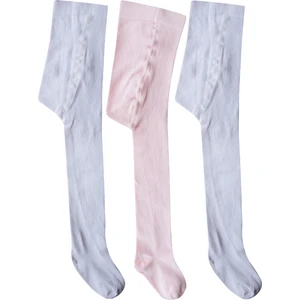 Socks 3'lü Çocuk Külotlu ÇORAP-9.01.00042BYZ1PMBE Beyaz - Pembe 9 - 11 Yaş