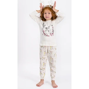 Kız Çocuk Uzun Kol Pijama Takımı Vanilya RP1939-2