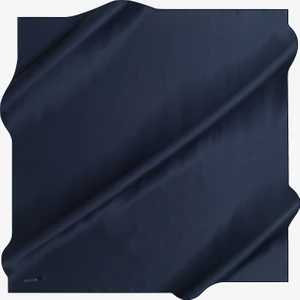 Lacivert Düz Taşlanmış İpek Krep Saten Eşarp / 90X90 / 7747758-321