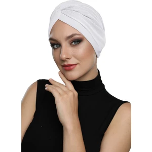 Fidan Bone Çapraz Plise Hazır Türban Tesettür Havuz Bonesi