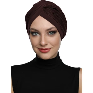 Fidan Bone Çapraz Plise Hazır Türban Tesettür Havuz Bonesi