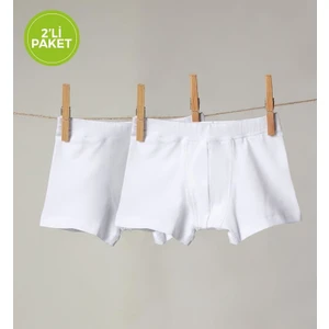 2'li Paket Beyaz Erkek ÇocukBoxer