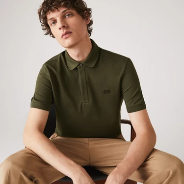 Lacoste Erkek Regular Fit Haki Paris Polo