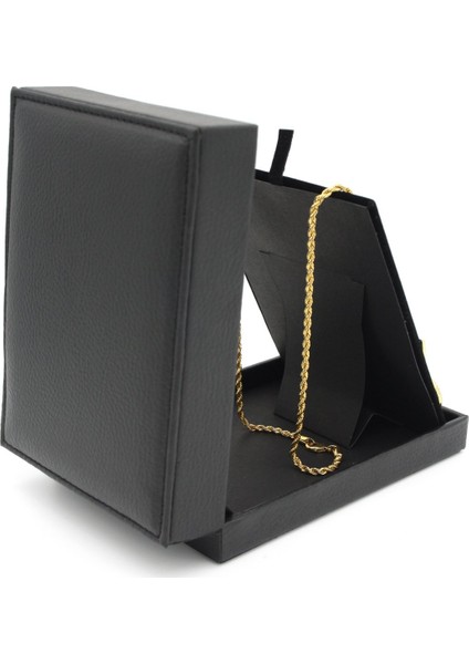 Deri 3'lü Set (Kolye,küpe,yüzük) Takı Kutusu modelleri