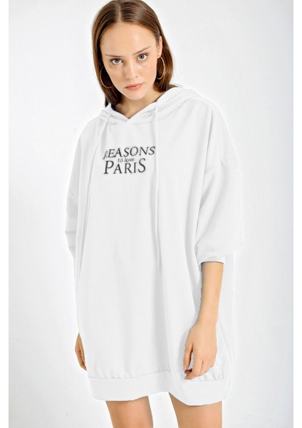 4125 Grafik Desenli Oversize Sweat Elbise