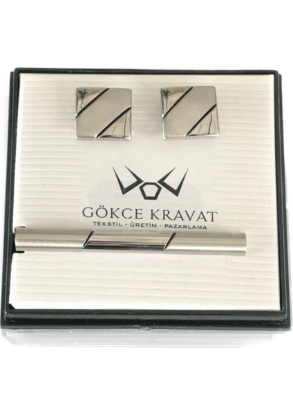 Kol Düğmesi Kravat İğnesi Set Kd-35