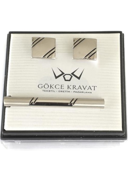 Kol Düğmesi Kravat İğnesi Set Kd-37