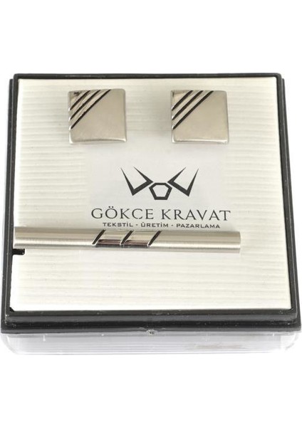 Kol Düğmesi Kravat İğnesi Set Kd-36