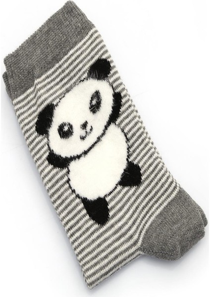 2'li Erkek Çocuk Asortili Panda ve Çizgili Desenli Çorap 2239-B2 fırsatları