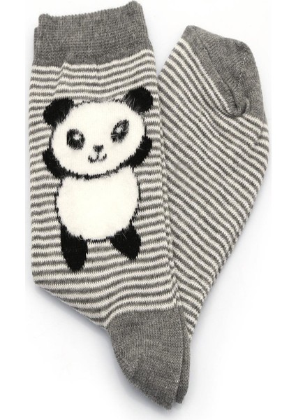 2'li Erkek Çocuk Asortili Panda ve Çizgili Desenli Çorap 2239-B2 indirimleri