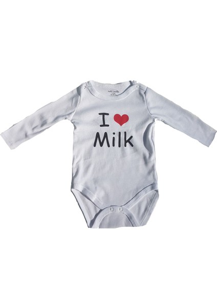 Neşeli Bebek Fuar Baby FBBRS1860 I Love Milk Uzun Kol Body Zıbın