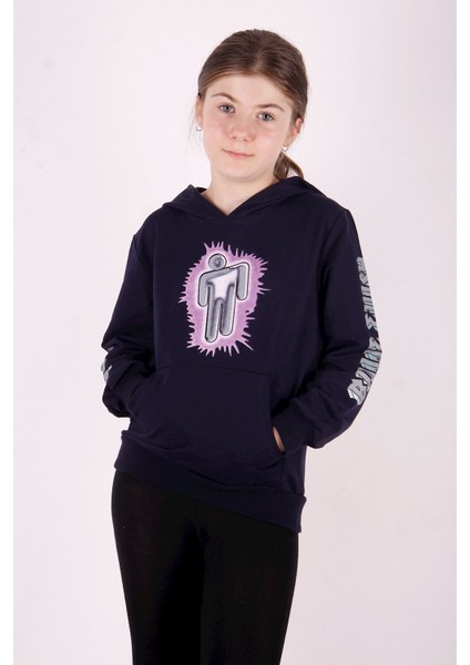 Kız Çocuk Billie Eilish Baskılı Sweatshirt