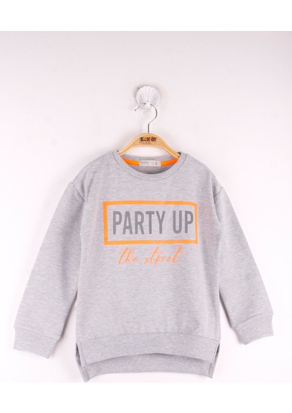 Kız Çocuk Party Up Baskılı Sweatshirt