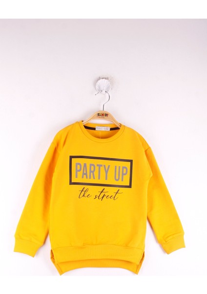 Kız Çocuk Party Up Baskılı Sweatshirt