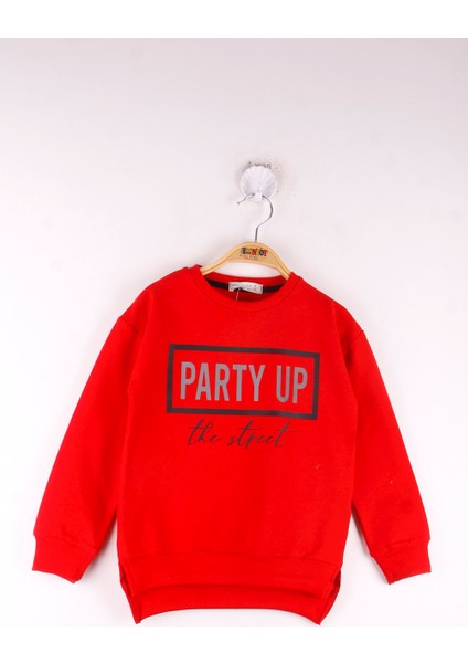 Kız Çocuk Party Up Baskılı Sweatshirt