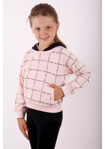 Kız Çocuk Positive Baskılı Crop Sweatshirt