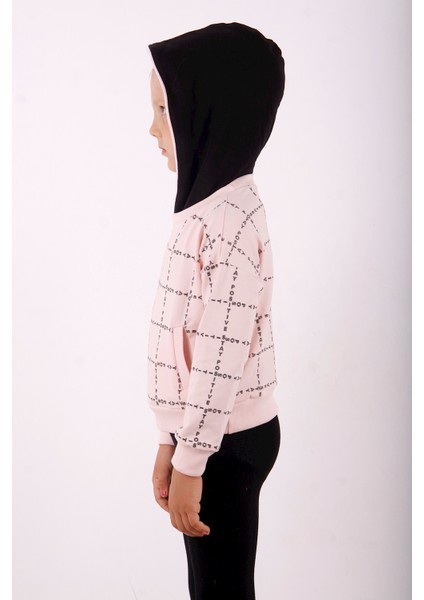 Kız Çocuk Positive Baskılı Crop Sweatshirt modelleri