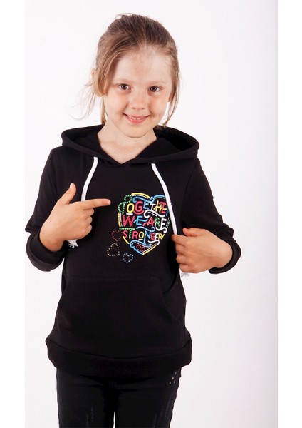 Kız Çocuk Stronger Baskılı Sweatshirt