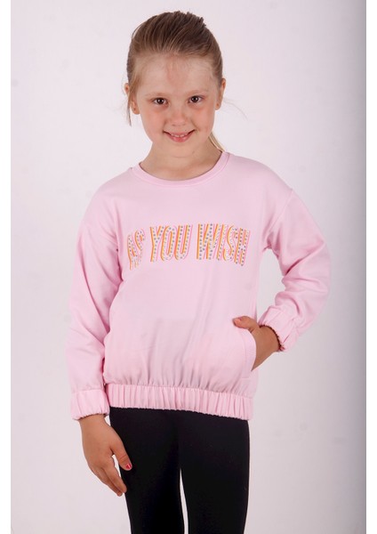 Kız Çocuk You Wish Baskılı Sweatshirt