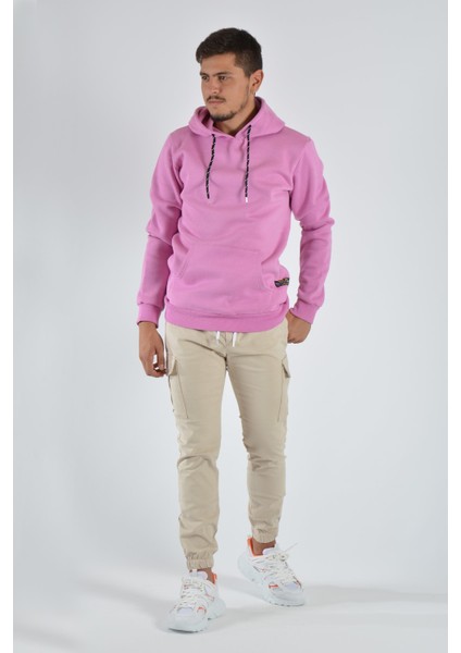 Erkek Kapüşonlu Sweatshirt 20Y-5200365 Pembe