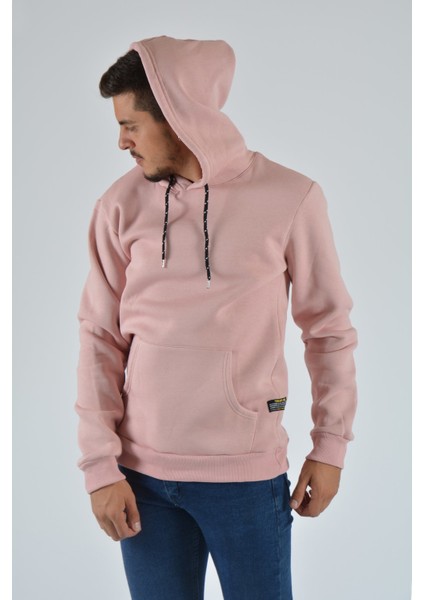 Erkek Kapüşonlu Sweatshirt 20Y-5200368 Gül Kurusu