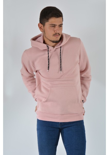 Erkek Kapüşonlu Sweatshirt 20Y-5200368 Gül Kurusu