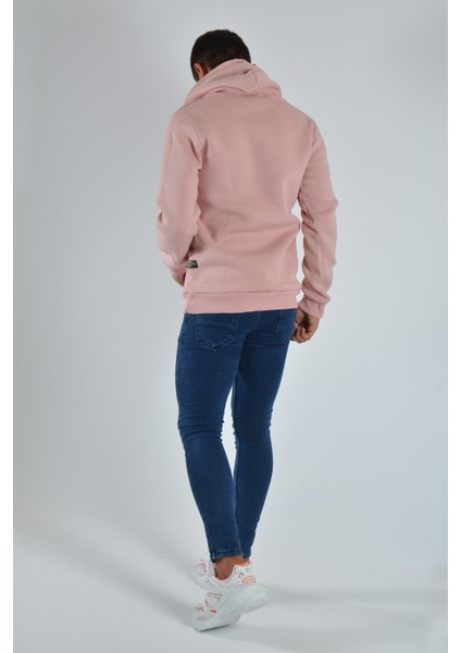 Erkek Kapüşonlu Sweatshirt 20Y-5200368 Gül Kurusu