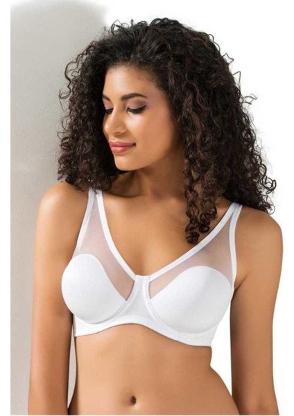 Kadın Beyaz Tül Detaylı Toparlayıcı Soft Cup 3'lü Paket Sütyen