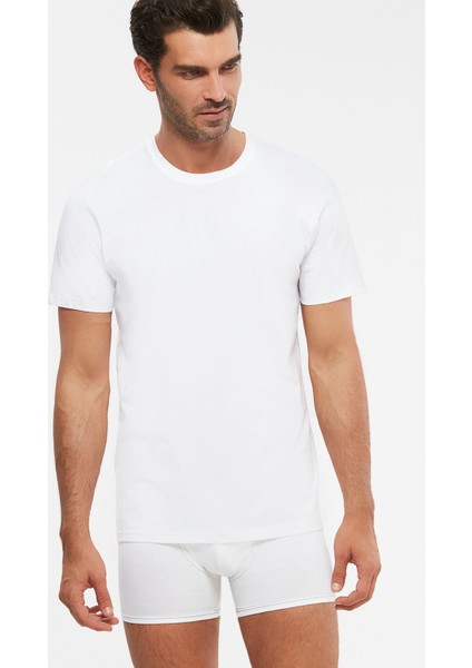 Erkek Penye Likra Compact 0-Yaka James T-Shirt Atlet 2 li