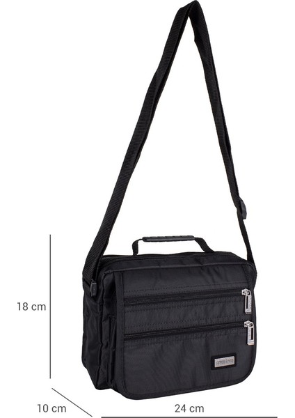 2247 Çok Gözlü Erkek El Ve Omuz Askılı Çanta Siyah modelleri