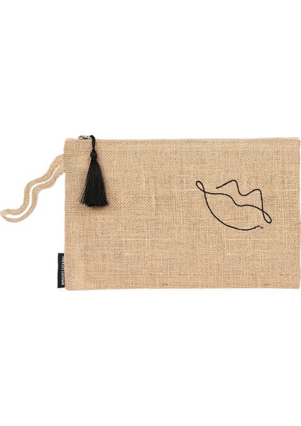 Hasır Kadın Portföy Clutch Çanta Dudak