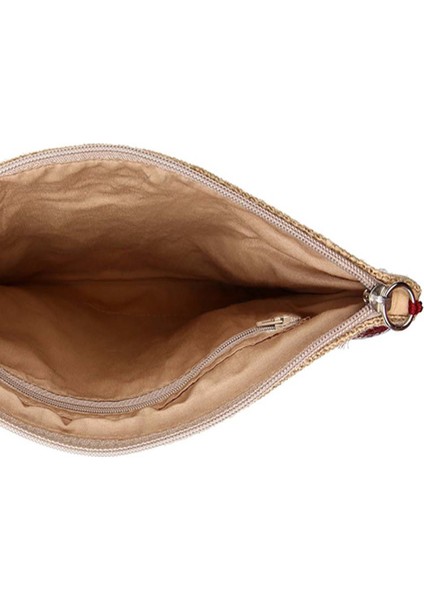 Hasır Kadın Portföy Clutch Çanta Dudak