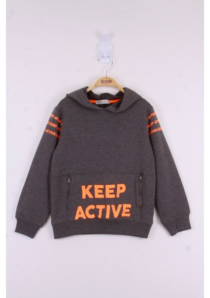 Erkek Çocuk Keep Active Baskılı Sweatshirt
