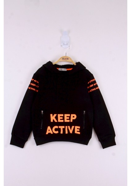 Erkek Çocuk Keep Active Baskılı Sweatshirt