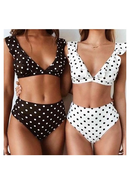 Puantiyeli Bikini Takım Beyaz