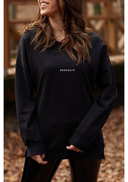 Brooklyn Basklı Sweatshirt  9KXK8-41670-02